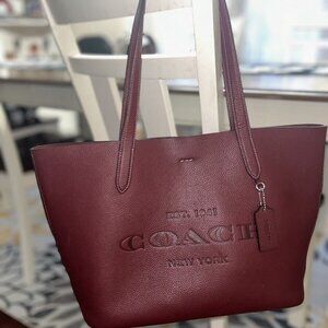 COACH CC050 Pebble Leather CAMERON Large Tote Shoulder Bag ~ Wine/Burgandy
